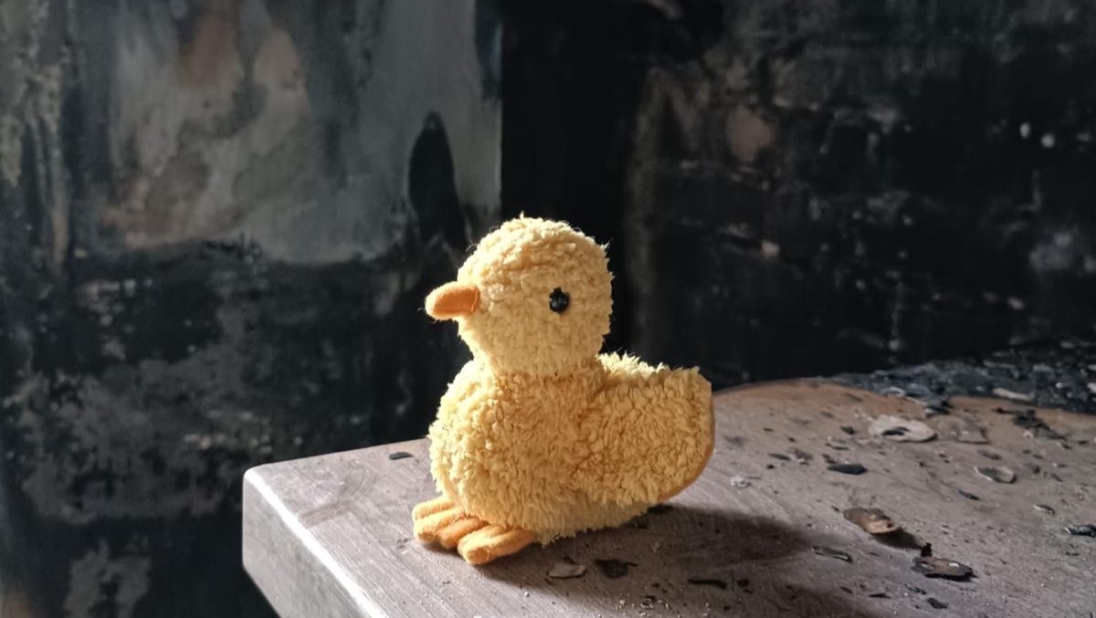 Ausgebrannte Küche des Kinderladen Kulturküken